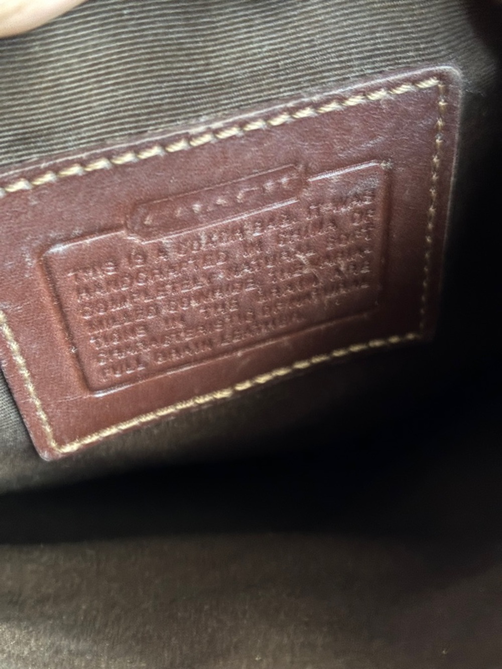 Coach Brown Pebbled Leather Crossbody Bag,Vintage Coach Crossbody Bag. - Picture 7 of 13